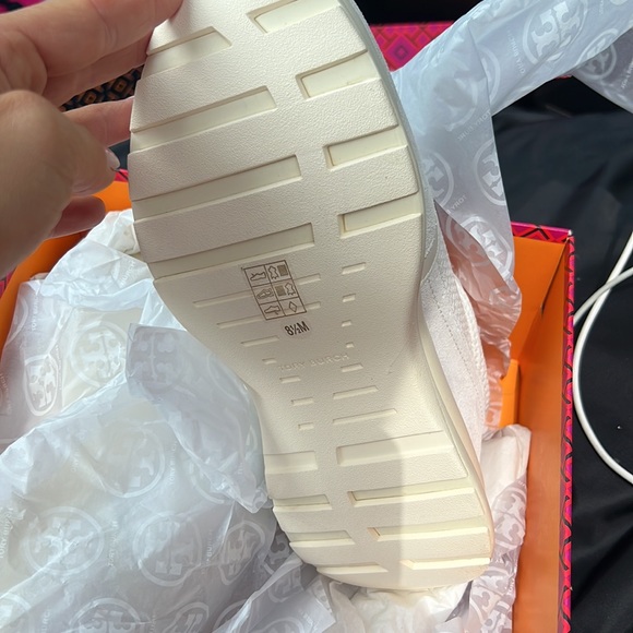 Brand new never worn Tory Burch size 8 1/2 athletic sneakers color is white